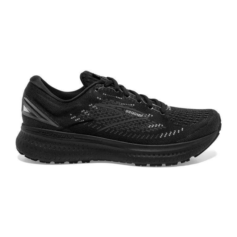 Brooks Glycerin 19 Men's Road Running Shoes - Black/Ebony/Grey/Charcoal (35814-TMLC)
